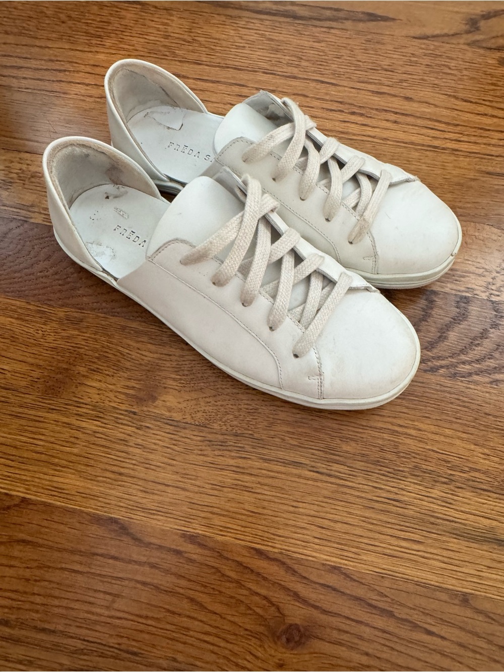 Freda Salvador White Leather d’orsay Sneakers